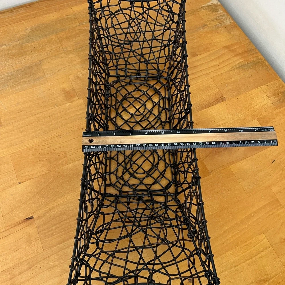 Black Metal Wire Fruit Basket Farmhouse Kitchen Table Centerpiece Decor